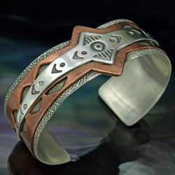 Cuff Bracelet, Silver & Copper