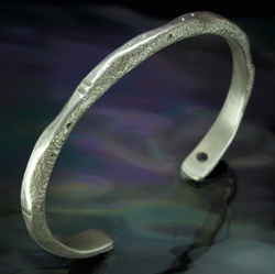 Cuff Bracelet, Silver & 18K Gold, Right